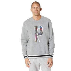 Puma Men Women Size Medium Culture Clash Grey Crew Neck Sweatshirt Patchwork P